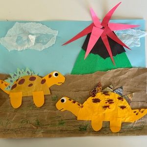Dinos with Volcano